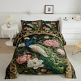 thumbnail image 2 of Castle Fairy Boys Girls Animal Peacock Bedding Comforter Set 2pcs,Chic Floral Peony Twin Comforter Sets Microfiber,Luxury Vintage Aesthetic Breathable Bedding Set,Lightweight Room Decor,Reversible, 2 of 8