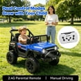 thumbnail image 4 of Xuanlur 12V Ride on Electric Truck Car for Kids, Kids Electric Vehicles w/Remote Control, Bluetooth Music, Horn, 3 Speeds, 3.5 Mph Max Speed, Soft Start, Ride on Car Toy for Toddler Kid (Blue), 4 of 7