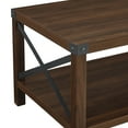 Desert Fields Magnolia Metal X Coffee Table, Dark Walnut