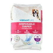 Vibrant Life Disposable Diapers for Female Dogs - Med