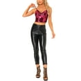 thumbnail image 2 of INSPIRE CHIC Sequin Cami Top for Women's Spaghetti Strap Club Party Cropped Tank Tops XL Cerise, 2 of 5