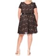 thumbnail image 3 of Women's Plus Size Lace Short Sleeve Party Midi Dress, 3 of 5