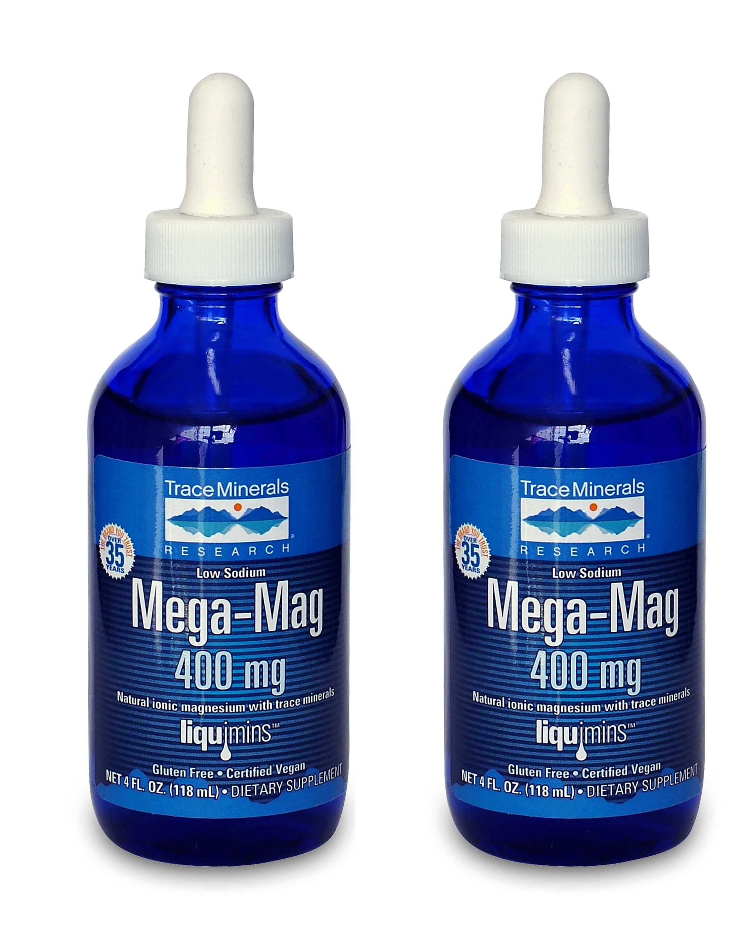 Trace Minerals Research MegaMag Liquid Magnesium 4 oz (2Pack