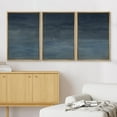 thumbnail image 3 of IDEA4WALL Framed Canvas Print Wall Art Set of 3 Minimalist Navy Blue & Gray Abstract Illustration Pastel Hazy Landscape Modern Graffiti Digital Art Zen Cool Relax for Home Decor - Natural 16"x24"x3, 3 of 5