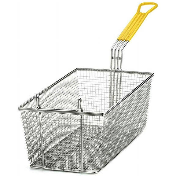 Tablecraft Rectangular Fry Basket with Yellow Handle