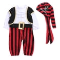 thumbnail image 4 of OJSFQUFP 4 Pcs Pirate Cos Romper Clothes Set Infant Kids Pirate Role Play Dress Up Boys Halloween Birthday Party Outfit 3-18M, 4 of 9