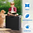 thumbnail image 2 of Dextrus 32 Gallon Deck Box, Indoor Outdoor Storage Box for Patio Furniture, Pool Accessories, Garden Tools, Sports Equipment, Waterproof Resin Rattan with Lockable Lid and Side Handles (Black), 2 of 5