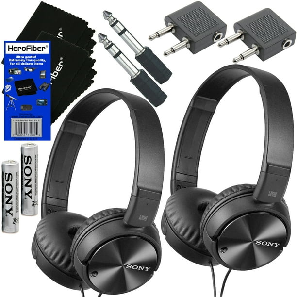 Sony MDRZX110NC NoiseCanceling Stereo Headphones + Airline Headphone