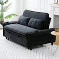 thumbnail image 6 of 65.74-Inch Adjustable Sofa Bed With Letter Striped Fabric For Living Room And Bedroom Multi-Functional Pull-Out Couch With Armrest Storage, 6 of 9