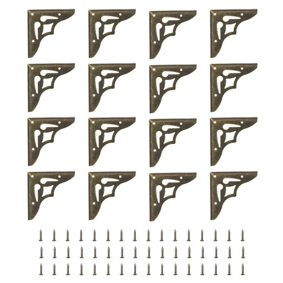 Uxcell 30pcs Vintage Corner Protector 1.3"x1.4"x0.2" for Table Box, Bronze