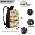 thumbnail image 5 of Uourmeti Personalized School Backpack for Outdoor Travel, 17 Inch Adjustable Padded Straps Student Bookbag, Watercolor Sunflower & Horse Pattern, 5 of 6