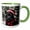 Green/White, variant on 3drose, a Black Panther Wearing a Santa Hat and Scarf, 15oz Two-tone Black Mug