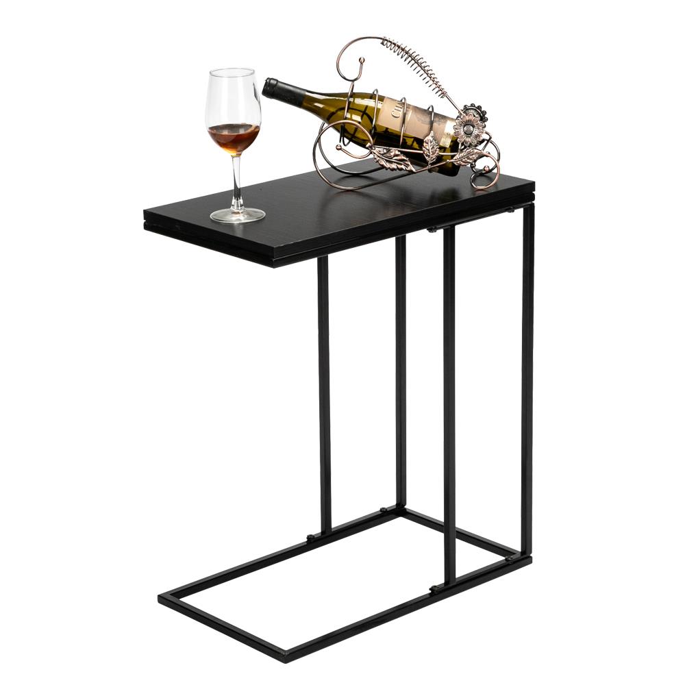 UBesGoo C-Shaped Metal Snack Side Table End Table for Sofa Couch and Bed Black - image 3 of 7