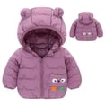 thumbnail image 2 of Otqutp Baby Cute Tops Toddler Winter Jacket Boys Girls Winter Cute Hoodie Solid Color Vest Long Sleeve Jacket with Pockets for Girls or Boys(Purple,3-4 Years), 2 of 9