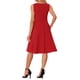 thumbnail image 3 of Vestido Vintage Swing Inspire Chic para Mujer, con escote corazón, sin mangas, corte ajustado y acampanado, color rojo, 3 of 6