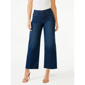 Sofia Jeans Women's Luisa Wide Leg High Rise Crop Jeans with Gusset Detail
