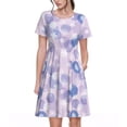 thumbnail image 1 of Easygdp Winter With Snowflakes para Vestido Transpirable de Mujer, Vestido Suelto de Manga Corta con Pliegues y Bolsillos para el Verano, 1 of 6