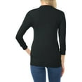 thumbnail image 3 of ClothingAve. Women's 3/4 Sleeve Soft Snap Button Cardigan with Ribbed Cuffs and Hem-in Over 20 Colors S-3X Female Cardigan, 3 of 4