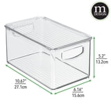 mDesign Organizing Kitchen Storage Bins with Lids and Handles ...