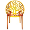 thumbnail image 2 of Compamia ISP052-TORA Crystal Polycarbonate Modern Dining Chair Transparent Orange -  set of 2, 2 of 10