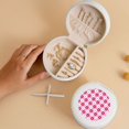 thumbnail image 5 of Naloa Plaid Heart Round Jewelry Box, Travel Jewelry Organizer, 3.9 x 3.9 x 2in Jewelry Storage Box for Women-White, 5 of 7
