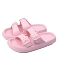 thumbnail image 2 of Comfort Sandals for Women and Men Pillow Slippers Double Buckle Quick Dry Adjustable Slides Cushioned Thick Sole EVA Flat Sandals, 43, 2 of 5