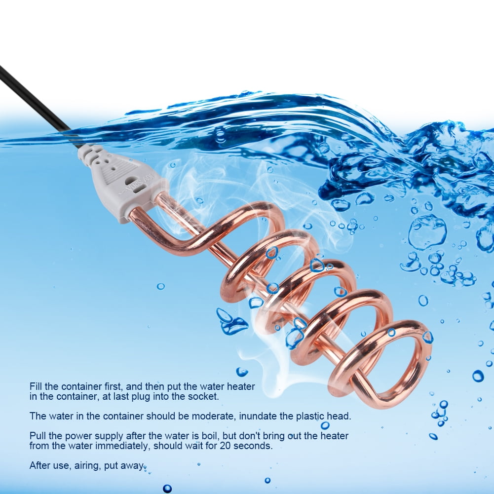 Herwey 220V/1500W Safety Boiling Water Heater Portable Travel Mini