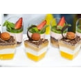 thumbnail image 5 of Oasis Creations Square Dessert Cup - 5.5 ounce - 50 Count - Spoons Included - Clear Plastic - Large Appetizer Cup -Tall Dessert Cup-Tasting Cup- Parfait Cup-Disposable or Reusable, 5 of 8