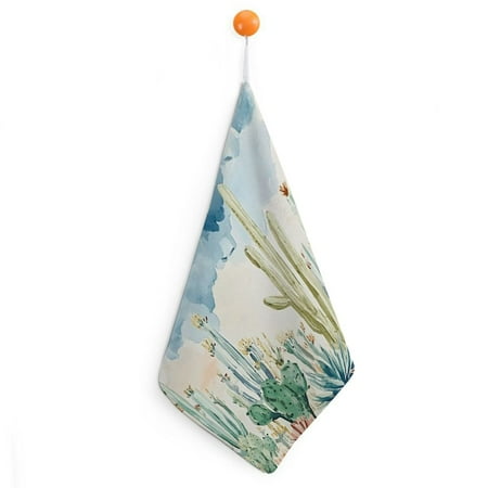 

Patifu Cactus Plants Hand Drying Towels with Loop 11.8x11.8in Ultra-Fine Fiber Kitchen Bathroom Gym 4pcs