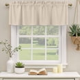 thumbnail image 2 of 2 Pack Beige Pure Color Valances for Windows Bedroom Living Room Window Treatments, Aesthetics Contemporary Modern Rod Pocket Valance Drapes Short Kitchen Curtains Over Sink 54"x18", 2 of 8
