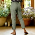 thumbnail image 4 of Sexlip Womens Straight Leg Pants Summer elastic waist tapered leg lightweight fabric breathable wrinkle resistant for Casual Sports wear Green L, 4 of 8