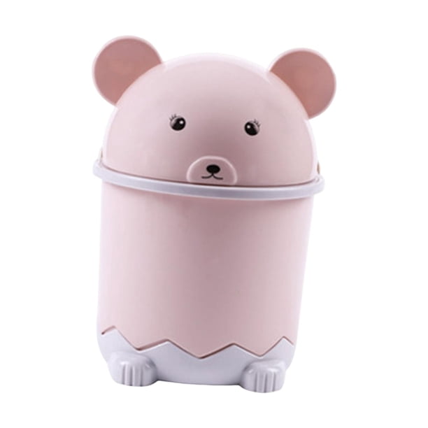 Papelera de escritorio bonita, papelera de cocina, papelera con forma de animal Rosa