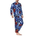 thumbnail image 3 of Kll Colorful Butterflies Sleepwear Mens Flannel Pajamas,Long Cotton Pj Set, 3 of 9
