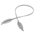 thumbnail image 4 of Cinturón de metal ANGGREK cinturón de hojas de metal plateado elástico para mujer, 4 of 8