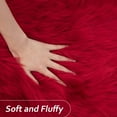 thumbnail image 2 of Junovo Luxury Fluffy Area Rugs Areary Rug for Bedroom Shaggy Rugs Area Carpet for Living Room Bedroom Room,3'x5',Red, 2 of 7