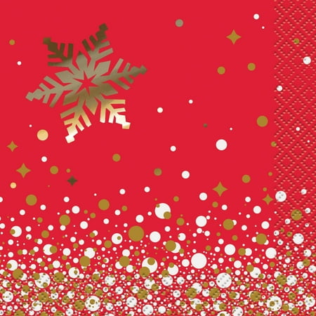 - Foil Gold Sparkle Christmas Cocktail Napkins, 16ct