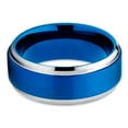 thumbnail image 2 of 9mm Blue Tungsten Ring,Engagement Ring,Blue Wedding Ring,Tungsten Carbide Ring,Blue Wedding Band, 2 of 4