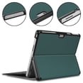 thumbnail image 4 of Allytech Microsoft Surface Pro 9 Case 13" 2022 Released, PU Leather Slim Auto Sleep Wake Flip Stand Shockproof Protective PC Back Cover for Microsoft Surface Pro 9 13-inch - Darkgreen, 4 of 5