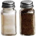 thumbnail image 1 of Juego de 2 saleros y pimenteros de cristal de estilo retro, tapas de acero inoxidable para una limpieza fácil y duradera, aptos para lavavajillas, transparentes, ideales para uso diario en la cocina, 1 of 4