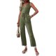 thumbnail image 3 of Elegantes de Verano para Mujer, Sin Mangas, con Cuello en U, Informales, de Pierna y Pantalones Largos 2025, Verde , Talla M, 3 of 9