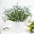 thumbnail image 6 of Artificial Petunia Flowers, 14inch Fake Silk Bouquet with Green Eucalyptus Leaves, Faux Floral Stems for Home Decor, Wedding Centerpieces & Tabletop Display(Blue), 6 of 6