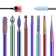 thumbnail image 1 of Juego de 10 brocas de diamante para uñas, kit profesional de brocas para cutículas para uñas de gel acrílico, herramientas de manicura y pedicura, uso en salón en casa, arcoíris, 1 of 3