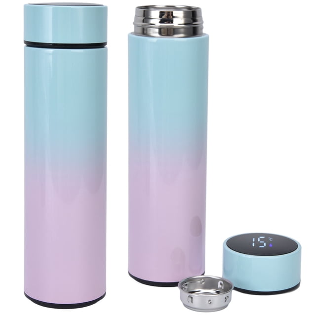 Bouteille d'Eau Intelligente Led 500ml Affichage Led Double Paroi en Acier Inoxydable Isolée sous Vide