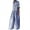 Blue, variant on PPKOOD Women's Casual Plaid Jumpsuit Loose Wide Leg Long Sleeve Jumpsuit Button-up Jumpsuit Pants