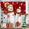 thumbnail image 3 of Christmas Shower Curtain Snowman Merry Christmas Shower Curtains for Bathroom Red Winter Farmhouse Bathroom Home Decor 72X72in, 3 of 7