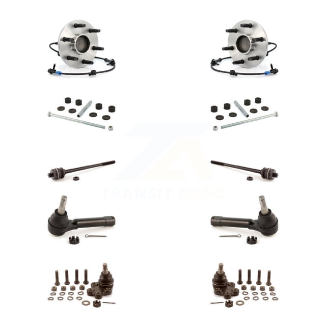 Transit Auto Kit de Liaison de Barre de Oscillation de Tige Intérieure Extérieure à Roulement avant (10 Pcs) pour Chevrolet GMC Silverado 1500 Sierra Classic RWD avec Ressorts avant à Bobine type Direction - K7T-108866