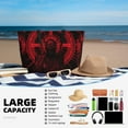 thumbnail image 5 of Ratiio Red Gothic Skeleton Throne Print Large Capacity Beach Travel Bag, Polyester Waterproof Tote Bag with Zipper for Vacation and Daily Use, 5 of 6