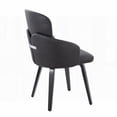 thumbnail image 2 of Modern Black Wood and Faux Leather Dining Chairs - 2-Pack with Chrome Accent, 2 of 5