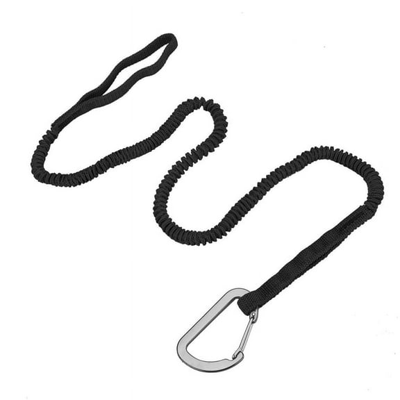 2 Pack Kayak Paddle Leash, Paddle Board Leash Fishing Lanyard Tool with Carabiner Kayaking Accessories Black