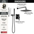 thumbnail image 2 of Delta Faucet Modern Raincan 2-Setting Square Shower System Including Rain Shower Head and Handheld Spray Black, Rainfall Shower System Brushed Black, Shower Valve Trim Kit, Matte Black 342701-BL, 2 of 5